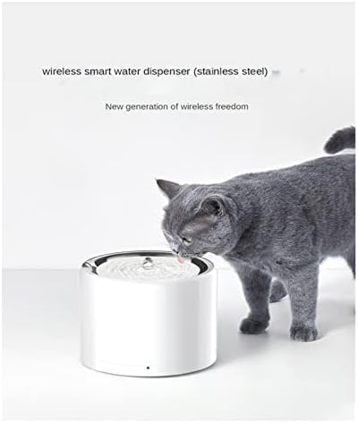 OLORES 6º Wireless Aço inoxidável Pet Smart Water Dispensador Cat Fountain Automático Circular Fluxo