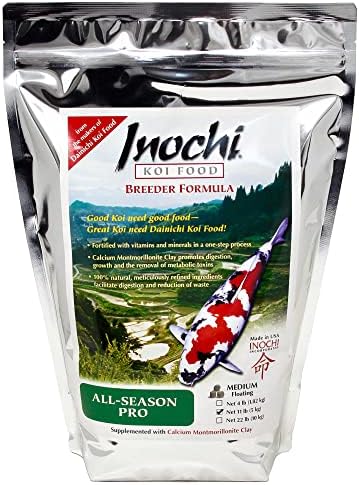 Dainichi Inochi Fórmula de criador de alimentos Pro Koi, pellet média, bolsa de 11 libras