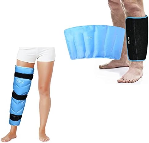 Revix grande pacote de gelo para lesões em gel reutilizável em gel de gelo para perna e xl canela