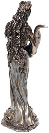 11,38 polegadas cegadas deusa grega fortuna estatueta de bronze de elenco frio