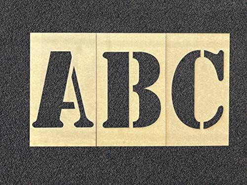 4 Modelos de letras de pavimento de estêncil de alfabeto de 4 26 peças | sem tinta spray | reutilizável | estacionamento e meio -fio asfalto ou concreto | Feito com papelão reciclado | Feito nos EUA