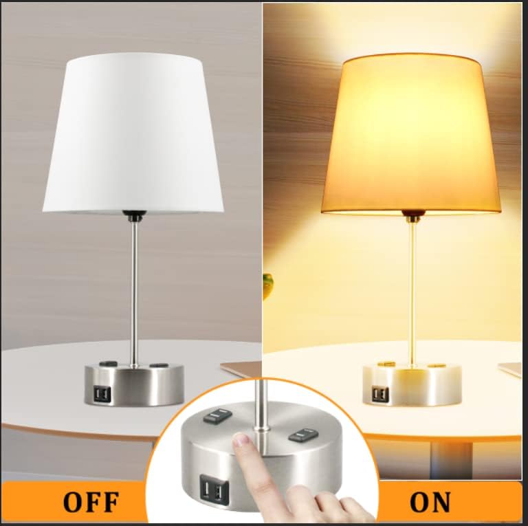 Lâmpadas de mesa USB de artes dott, lâmpada de mesa de controle de toque de 3 vias, lâmpadas de mesa de cabeceira