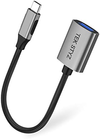 Adaptador TEK Styz USB-C USB 3.0 Compatível com seu Vivo V23E 5G OTG Tipo-C/PD Male USB 3.0 Feminino Conversor.