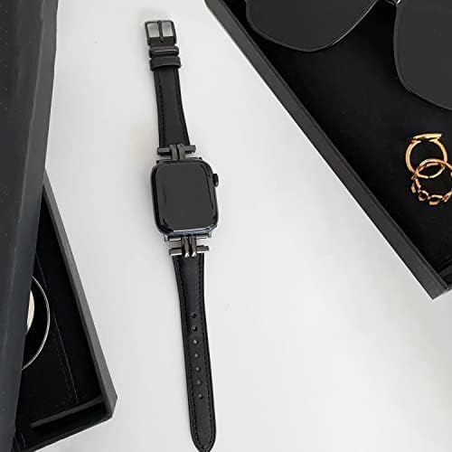 Kamiak Leather Bands Compatível com Apple Watch Band 38mm 40mm 41mm, couro superior relógio feminino feminino
