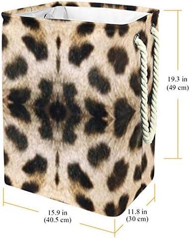 Impressão de leopardo unicey grande lixo dobrável cesto de roupa para cesto para berçário e quarto