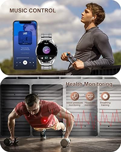 Foxbox Smart Watch for Men, rastreador de atividades de tela de toque de 1,32 HD com freqüência cardíaca, calorias, pressão arterial, IP67 Relógios IP67 Bluetooth Smart Watches Android e IOS Compatível