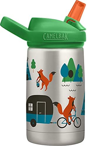 CamelBak Eddy+ Kids 12 oz Bottle, aço inoxidável isolado com tampa de palha - à prova de vazamentos