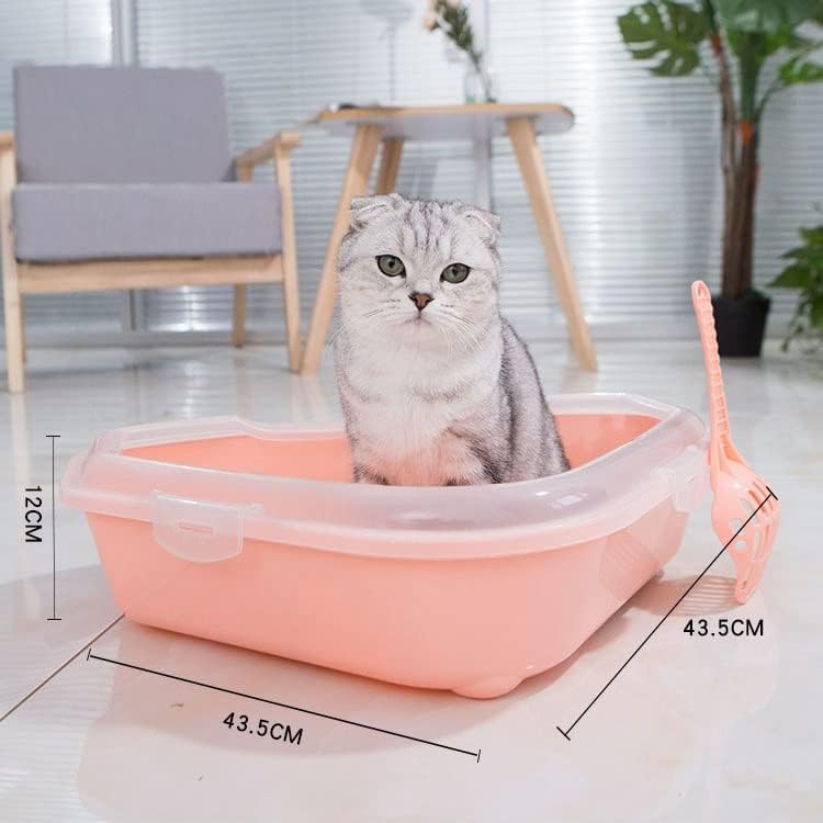 TJLSS Anti Splash Cats Caixa de areia Pet Pet Banheiro Bedpan Open Triângulo Extra Grandes Cats Caixa