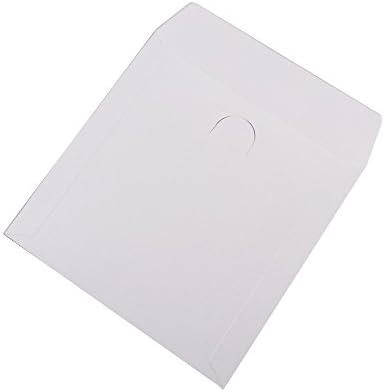 100 pacote maxtek premium paper branco grosso CD DVD Sleeves Envelope com janela cortada e aba, 100g