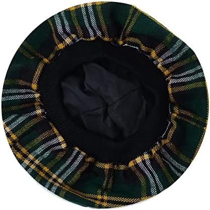 HAAUR SCOTTISH Tammy chapéu tradicional kilt tam o 'shatner acrílico lã plana capô vários tartanos com pompom