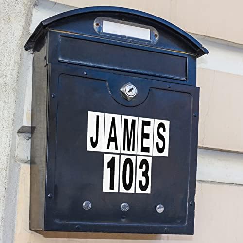10 folhas Caixa de correio Números e adesivos de cartas para o bastão externo em vinil preto Decalques do número