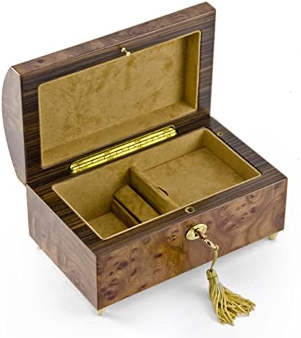 Artesanal de 30 notas de madeira floral caixa de jóias musicais de baú de aranha - suíte de