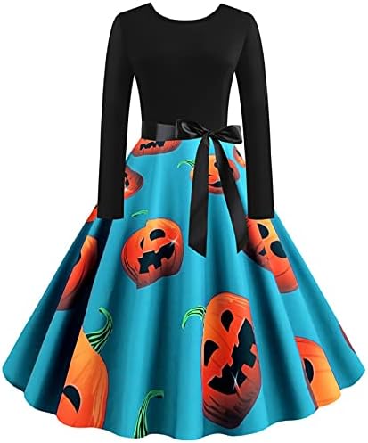 Vestido de halloween feminino vestidos de manga comprida
