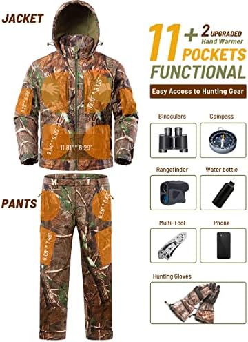 Nova vista para caçar roupas para homens, jaqueta de caça e calças de caça a caça resistentes à água em