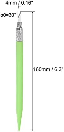 Uxcell Art Craft Knife Conjunto, faca de escultura de 2pcs com lâmina de aço de 2pcs para scrapbooking hobby de estêncy diy, alça de plástico pp, verde