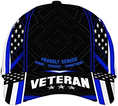 Vetadn - Chapéus militares veteranos premium para homens moda, 3D Never Fade 3D Design Hat
