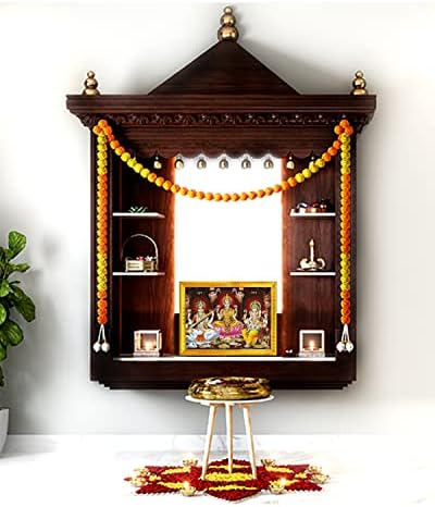 Zig Zag Lakshmi Saraswati Ganesha Ji Photo Frame para parede / mesa / Pooja Room Golden