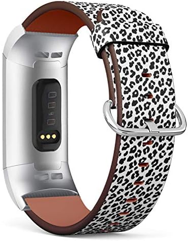 Compatível com Fitbit Charge 4 / Carga 3 / Carga 3 SE - Pulseira de pulseira de pulseira de relógio de couro com
