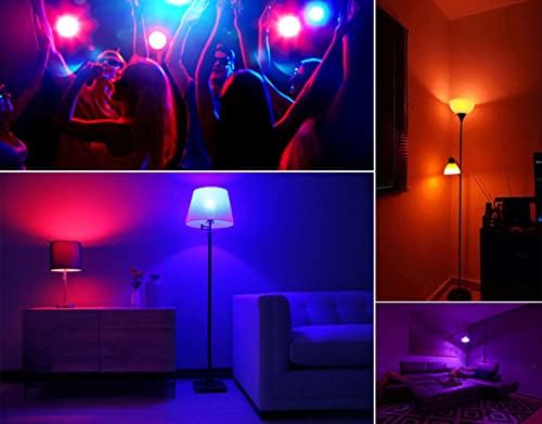 3W E26 RGB Alteração da lâmpada LED com 7 cores Controlador remoto para iluminação de ambiente de festas em férias em casa, Dimmable, AC85-265V, pacote de 6