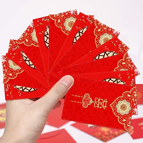 Dinheiro de bolso vermelho chinês 80 pcs de casamento chinês envelopes vermelhos pacotes de dinheiro sortudo envelopes de presente vermelho Hong Bao para o casamento 9x6. 5cm B envelopes vermelhos
