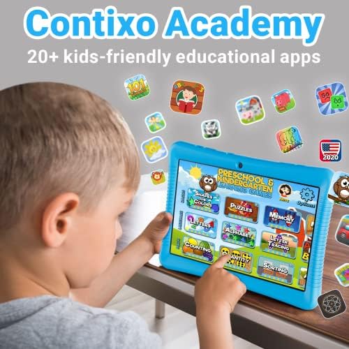 Contixo tablet infantil, k102 comprimido de 10 polegadas para crianças e pacote de relógios inteligentes, 2GB 32 GB de tablet para crianças com Bluetooth, com relógio inteligente que é a tela de toque, câmera, vídeo e gravação de áudio, mp3 player