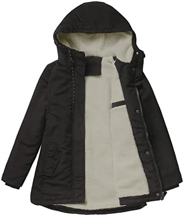 Prdecexlu de manga longa parka para mulheres de inverno longa escola de cor sólida de cor sólida casacos à prova de vento
