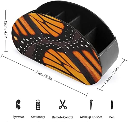 Orange Monarch Butterfly Wings Remote Control Storage Storage Organizador de desktop multifuncional com 5 compartimentos