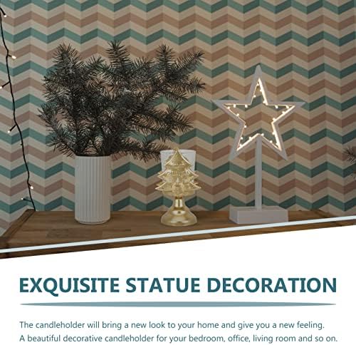 Didiseaon decoração de natividade árvore de Natal Tealight Veller Gold Metal Metal Tea Light Holder