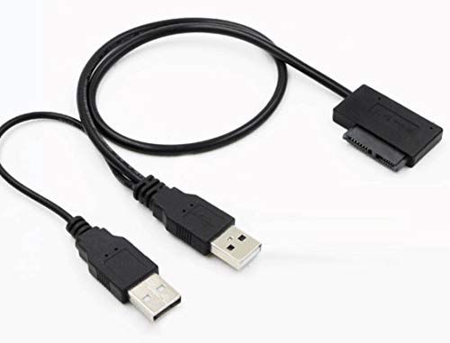 Slimline SATA 13 pinos para USB y Cabo de conversor de ângulo lateral