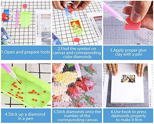 Kits de pintura de diamante para adultos, arte de broca completa de 5D em 5D, perfeita para relaxamento e decoração