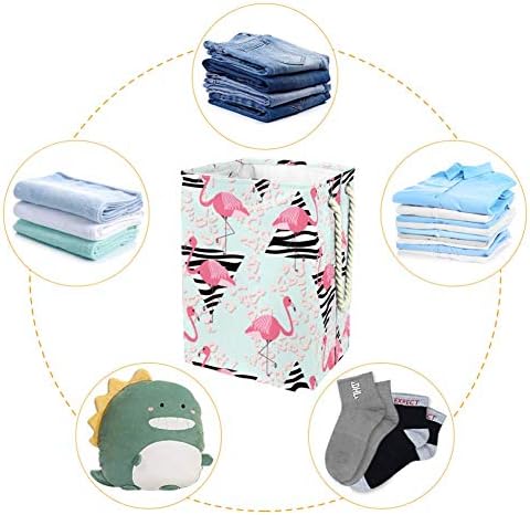 Triângulos texturizados de Flamingos Zebra 300D Oxford PVC Resto de lavanderia grande cesta de roupas para cobertores de roupas para roupas