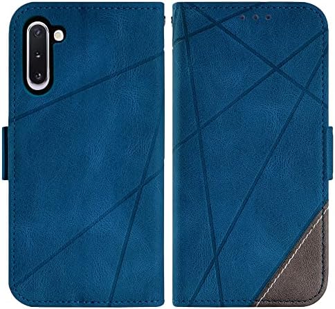 ASUWISH compatível com Samsung Galaxy Note 10 Glaxay Note10 Caixa de carteira 5G e protetor de tela de vidro temperado Tampa do suporte para o cartão de correio para Gaxaly Notes 10s Dez e não S10 Menino Blue Blue Blue