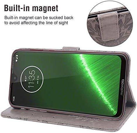 Capa de telefone para Motorola Moto G7/G7+/Revvlry Plus Wallet com tela de tampa de couro com tela de vidro