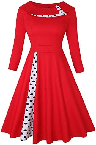Vestido retrô da década de 1950 para vestidos de bolinhas femininos vestidos de coquetel vintage vestidos de balanço Audrey Hepburn Rockabilly vestido de roupa
