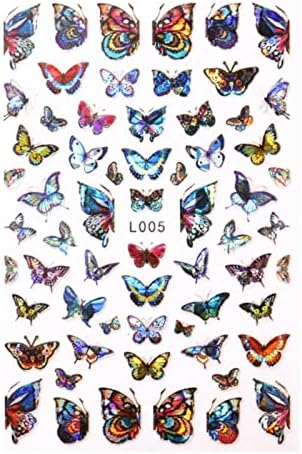 Adesivos de borboleta momker adesivos de borboleta colorida adesivos de unhas de flor de borboleta