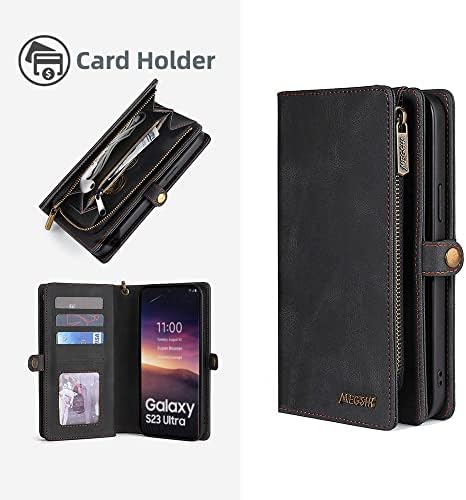 Litou Compatível para Samsung Galaxy S23 Ultra Phone Case Cartet For Mull Men, caixa de carteira de couro magnética
