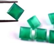 Gems exclusivos Gems verdes Onyx Square Faceted Cut Gemstone Semi pericioso Tamanho calibrado de coda