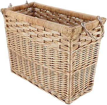 Yahuan Natural Wicker Storage Basket com alças embutidas cestas de cesto de cesta de cestas grandes de vime para armazenamento para organizar lavanderia