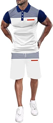 Masculino elegante roupas de 2 peças de verão casual shorts de manga curta