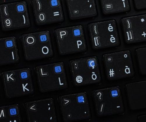 Adesivo italiano para o teclado branco transparente de letras brancas para desktop, laptop e notebook são compatíveis com a Apple