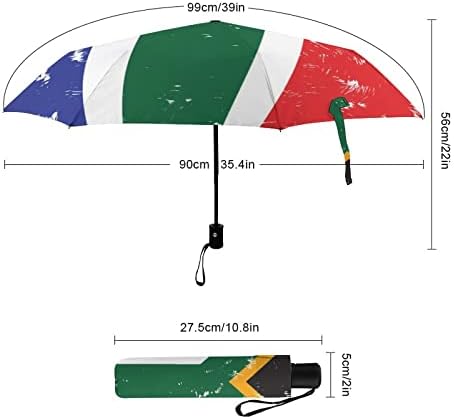 Umbrella de viagem da bandeira sul-africana 3 dobras Automotor aberto Fechar guarda-chuva portátil portátil portátil portátil