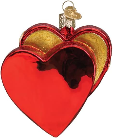 Ornamentos de Natal do Velho Mundo Deus abençoe os enfeites de vidro do coração da América para a árvore