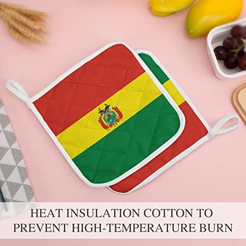 Potes de panela de bandeira da Bolívia resistentes a calor Potholders para cozinhar cozinha
