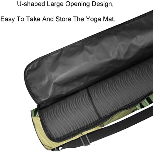 Laiyuhua Yoga Mat Bag, bolsa de ginástica de ioga com zíperas duplas para mulheres e homens - zíperes lisos, grande abertura em forma de U e alça ajustável, encaixa a maioria dos tapetes de folhas tropicais