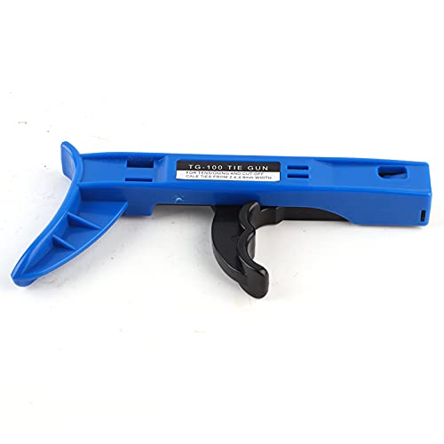 Pistola de gravata de cabo, nylon laços de pistola TG-100 Blue Plástico Tensionador de cabo de fixação Ferramenta manual para nylon de 2,4-4,8 mm