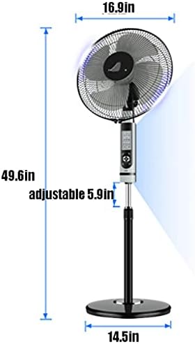 Zaj esfriar ventilador de pedestal de 16 com timer de controle remoto 120 ° Oscilando o ventilador 3 velocidades