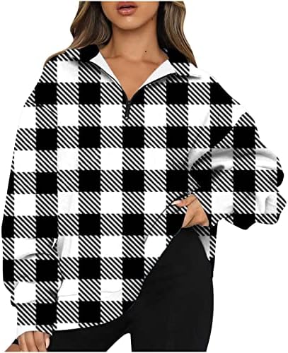 Hoodies for Women Graphic Jump Tops Camiseta casual de decote em zíper com túnicas de roupas de trabalho