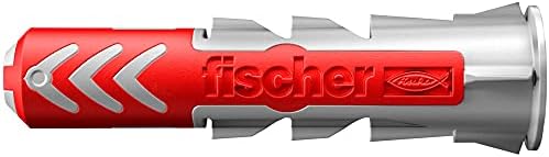 Fischer 555006 Plugue de parede da duoPower, 6x30, vermelho/cinza, 100 peças