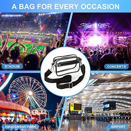 Clear Bag Stadium Bolsa Aprovada de Bolsa Clear Crossbody For Mulinas Veja através de Bolsas de Mensageiros para Concertos Eventos de Esportes