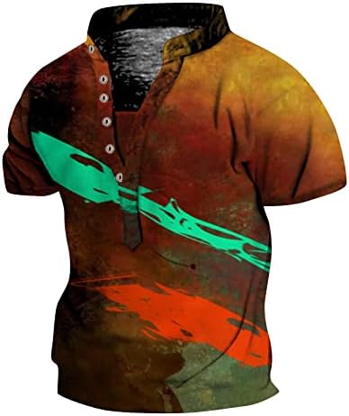 Saxigol Western asteca Tees masculina camisetas em vibração de impressão étnica e camisetas de impressão étnica e camisetas de botão